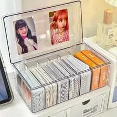 Caixa de armazenamento de cartão pequeno e pequeno, capa Flip, barra de acrílico, caixa de presente Hawktop é gaveta, co