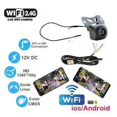 JISUIDA Câmera Retrovisor Do Carro Wifi HD De 170 Graus Sem Fio À Prova D'água De backup 12V 24V Aplica-Se A