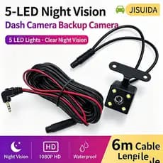 JISUIDA Câmera De Carro Gravador De Condução Traseira 5 Pinos 4 Lâmpadas ultra-Clara Visão Noturna Reversa
