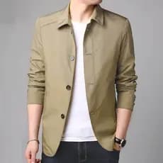 Casaco Masculino Macio Formal Estilo De Negócios Jaqueta De Comprimento Médio Cor Sólida Cardigan De Peito Único
