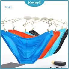 { kmeril.th1 } Cuecas Masculinas De Seda Gelada Ultrafinas De Cintura Baixa Com Bolsa Independente Calcinha Elástica Res