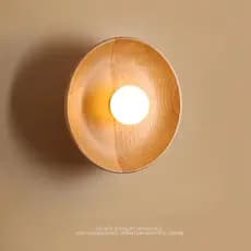 Estilo Japonês Lâmpada De Parede Madeira LED Luz Arandelas Redondas Iluminação Interior Decoração Do Quarto Para Cabecei