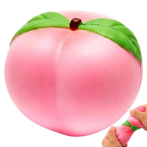 Pêssego Squeeze Brinquedos Realista Forma Fruta Mole Lento Subindo Sensorial Brinquedo Exercitador De Mão Para Crianças