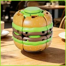 Fidget Brinquedo Bola Em Forma De Hambúrguer Relaxamento Gadget Imprensa Para Girar Jovens Crianças Estudantes Adultos a