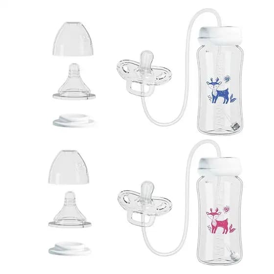Garrafa De Chupeta De Silicone Anti-Cólica Mamadeira Com Canudos Acessórios Essenciais Para Bebês Recém-Nascidos aopoimy