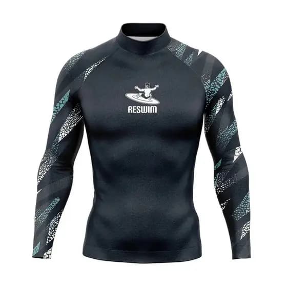 Verão Masculino Engraçado Maiô Rash Guards Manga Longa Surf Terno Meninos Apertado Natação Camiseta Praia Proteção UV Ro