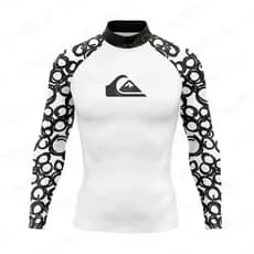 QUIKSILVER Masculino Rashguard Surf Camisa De Secagem Rápida Manga Longa Lycra Tela Sol Beachwear Moletom Proteção UV Ro