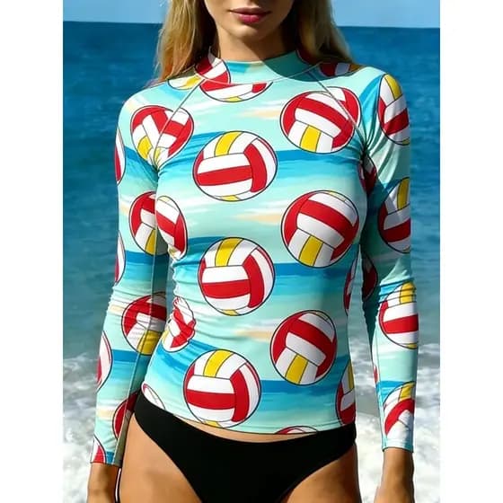 Camisa De Surf De Manga Longa Feminina Rashguard Proteção Solar Básico Terno Roupa De Banho Mergulho Ginásio Roupas Para