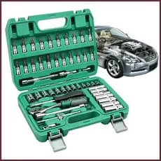Conjunto De Soquete Métrico 53 Peças 1/4 Polegada Barra De Extensão Portátil Ferramentas Com Caso De Armazenamento Para