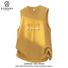 DEBRAND/Americano Colete Esportivo Masculino Verão Sem Mangas Impresso Casual Solto All-Match Camiseta Colete