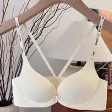 ((Sutiãs) Fivela frontal Linda roupa íntima feminina seios pequenos reunidos aparência grande sem anel de aço suporte su