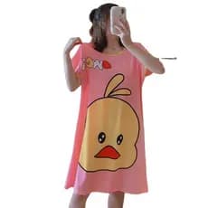 Vestido de pijama feminino desenho animado camisola de uma peça pijama feminino Plus Size Loungewear ao vivo 26.4.18