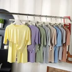 Roupas para meninas roupas infantis para casa 2026 Tencel Lyocell meia manga calças até o tornozelo masculino feminino b