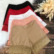 Kit 5 Short Anágua Segunda Pele Feminina Bermuda com Renda Confortável