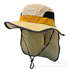 [Estoque pronto] Verão malha fina respirável guarda-sol balde chapéu masculino feminino ao ar livre de secagem rápida xa