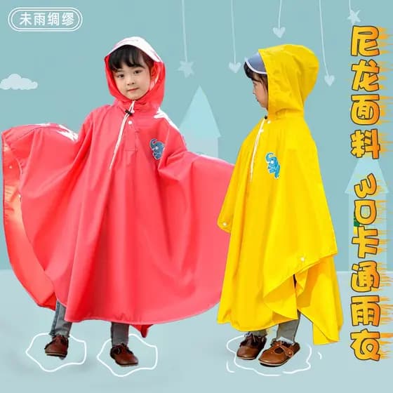 [Agora] Capa de chuva para crianças, meninas, estudantes, capa impermeável espessada, Poncho, princesa, capa fofa para b