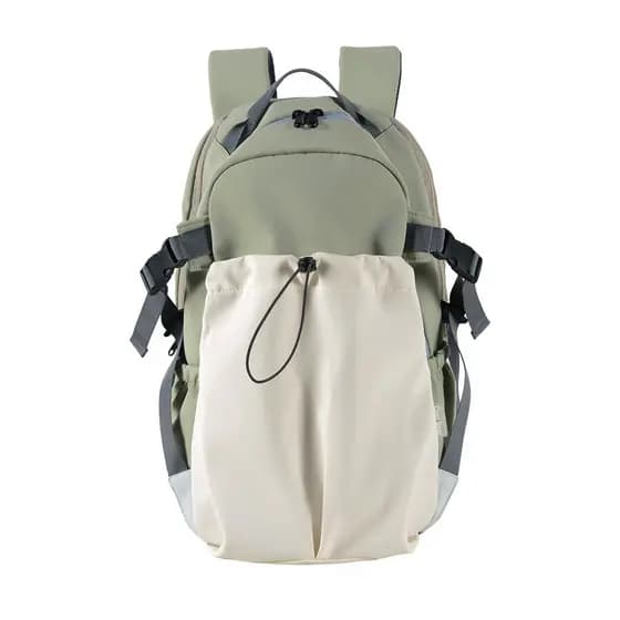 [Estoque pronto] Nylon Mochila de cor contrastante Homens Mulheres Caminhadas ao ar livre Mochila Esportes Impermeável L