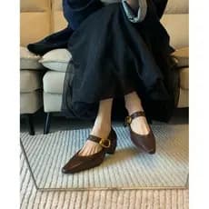 Francês high-End Mary Jane sapatos femininos fivela de Metal cinta Retro elegante Commuter apontou Toe sapatos de salto