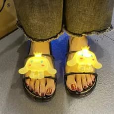 Chinelos femininos kasut perempuan sandálias femininas Cool Fried Street Chinelos luminosos femininos verão bonito ilumi