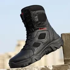 Botas De Combate Leves E Impermeáveis Com Zíperes , Adequadas Para Caminhadas Ao Ar Livre , Estilo Militar , Homens . QQ