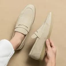 Sapatos De Couro Respirável Casuais Masculinos , slip-on , Antiderrapante , Tendência Coreana , Mocassins , Estilo Empre