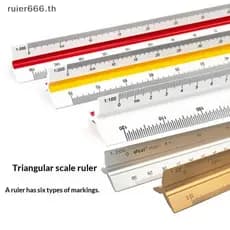 ruier Régua De Escala Triangular De 30cm 1 : 20-1 : 500 , Reta De Plástico De Metal , Arquiteto Métrico , Engenheiro , F