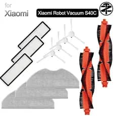 Para Xiaomi Robô Vácuo S40C Acessórios : Escova Principal , Lateral , Filtro HEPA , Almofada De Esfregão