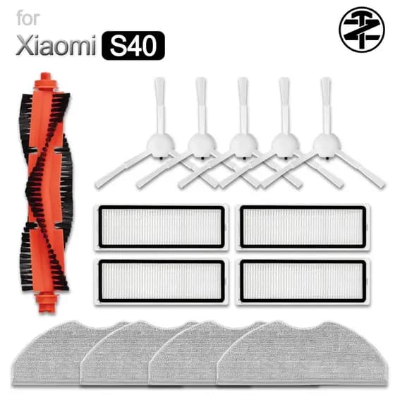 Para Acessórios Xiaomi Robot Vacuum S40 : Escova Principal , Lateral , Filtro HEPA , Almofada De Esfregão