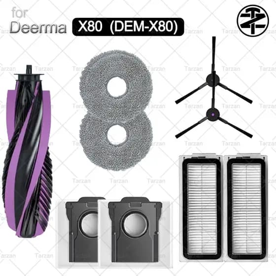 Para Deerma X80 (DEM-X80) Acessórios De Aspirador De Pó Robô : Escova De Borracha , Lateral , Filtro HEPA , Esfregão , S