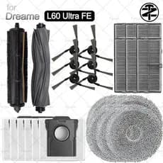 Para Dreame L60 Ultra FE Robô Aspirador De Pó Acessórios : Escova Anti-Emaranhado , De Borracha Lateral , Filtro HEPA ,