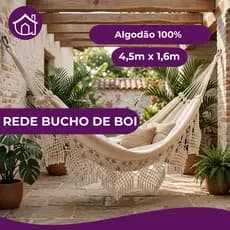 Rede Dormir Bucho de Boi Algodão 100% Varanda Reta Ponta Ultra Resistente Família 4,5m x 1,60m