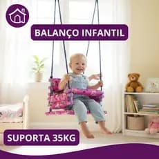 Cadeirinha Balanço Infantil  Madeira Alta Qualidade Resistente Acochoada Reforçada 35kg 1 A 10 ANOS