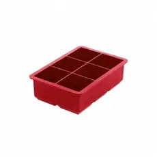 FORMA DE SILICONE VERMELHA 6 CUBOS