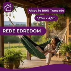 Rede Descanso Edredom 4,5m Algodão Trançada Reforçada Macia Conforto Família Varanda Dormir Jardim