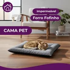 Cama Pet Impermeável Lavável com Zíper Super Macia Cachorros Gatos Tamanhos P M G