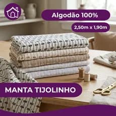 Manta para Sofá Tijolinho Grande Luxo Casal Decorativa Protetora 1,90 m x 2,50 m