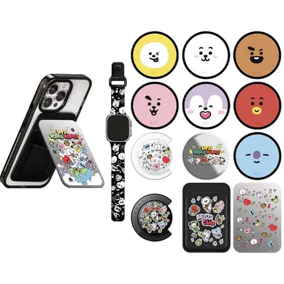 Suporte magnético BT21 BTS, alça, suporte magnético para cartão, suporte magnético