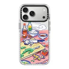 Co-Branded Georgina Leung Street Food Day, capa protetora magnética acrílica para celular com borda branca, adequada par