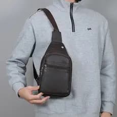 Moda masculina saco de peito saco de peito pendurado um ombro grande capacidade negócios Casual multifuncional 2026.06.2