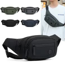 Bolsa de cintura multifuncional de grande capacidade, bolsa de peito para celular, bolsa mensageiro masculina Casual à p