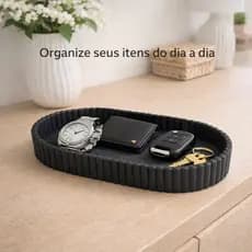 Bandeja Decorativa Ripada Organizador Mesa Porta Joias Chave Relógio Carteira Minimalista
