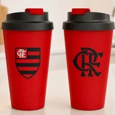 Copo Flamengo Com Tampa Mengão Torcedor Lançamento Original