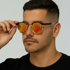 Óculos de Sol Redondo Unissex Lente Espelhada Esportivo Casual - Proteção UV400