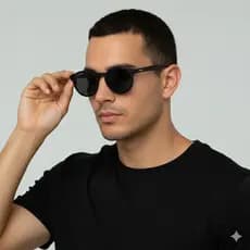Óculos de Sol Redondo Masculino UV400 Leve e Estiloso