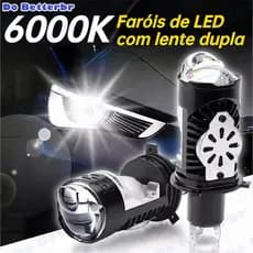 Farol LED H4 Para Motocicleta-Lente De Projetor 10000LM Com Resfriamento De Ventilador Turbo 6000K