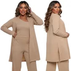 Cardigan Feminino Longo Tipo Suéter Para Frio Casaco Inverno Cardigã Manga Longa Para Mulheres Elegantes Dia A Dia