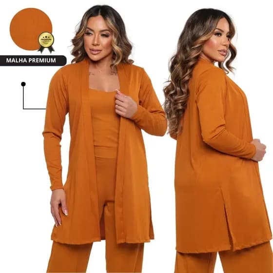 Cardigan Feminino Longo Tipo Suéter Para Frio Casaco Inverno Cardigã Manga Longa Para Mulheres Elegantes