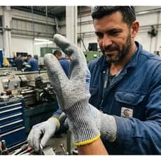 Luva De Proteção Anticorte Pu Resistente Segurança Epi