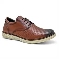 Sapato Social Oxford Tenis Sider Masculino Casual Couro Legítimo Caramelo