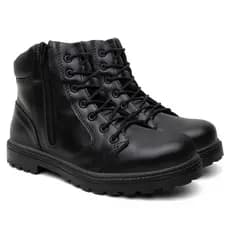 Coturno Bota Militar Masculino Tático De Couro Legitimo